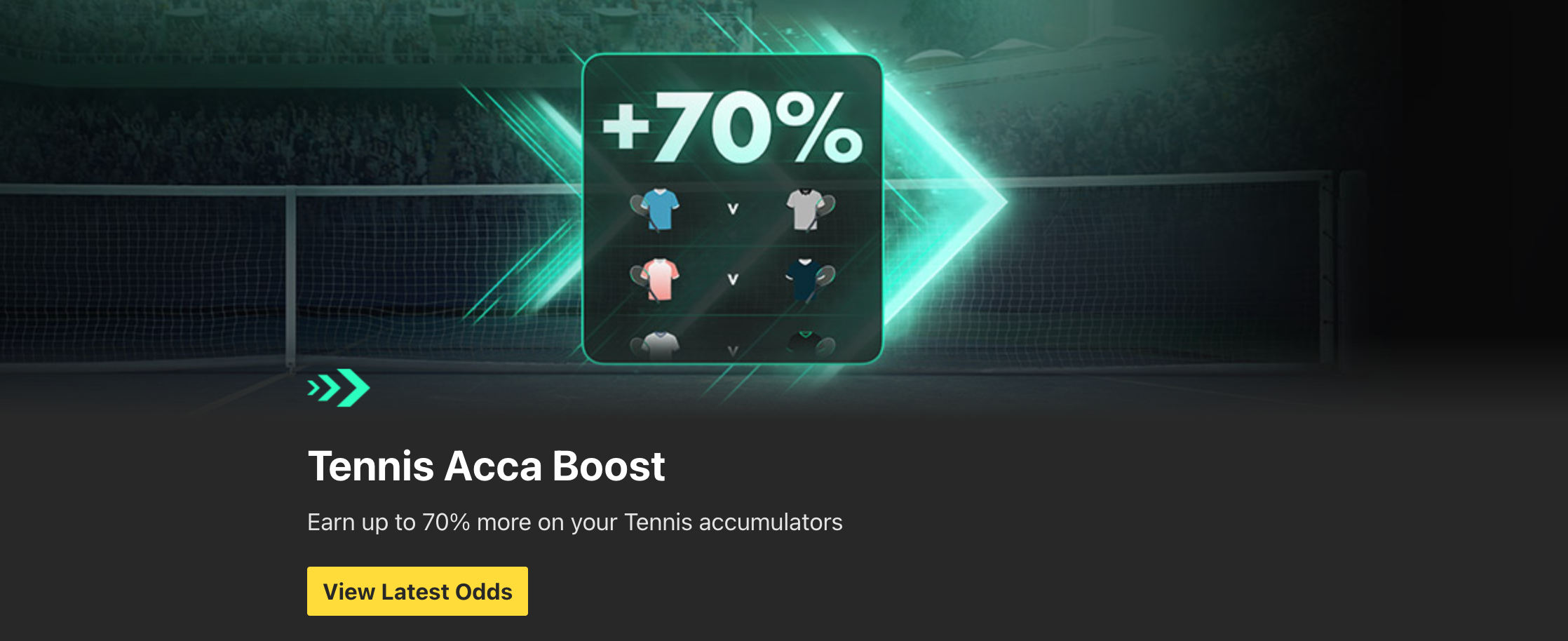 Bookie advert for a price boost offer