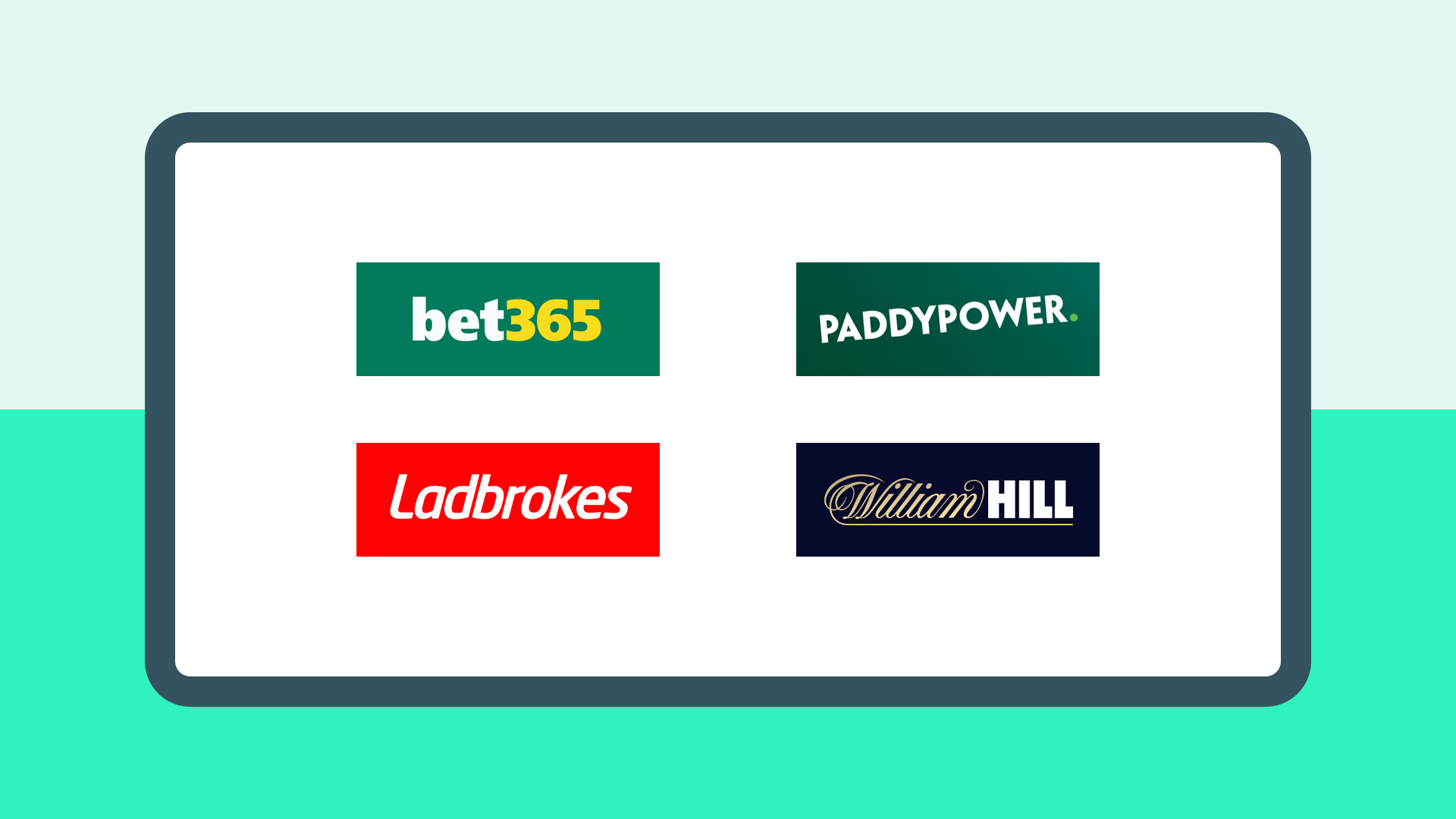 A selection of logos of soft bookmakers