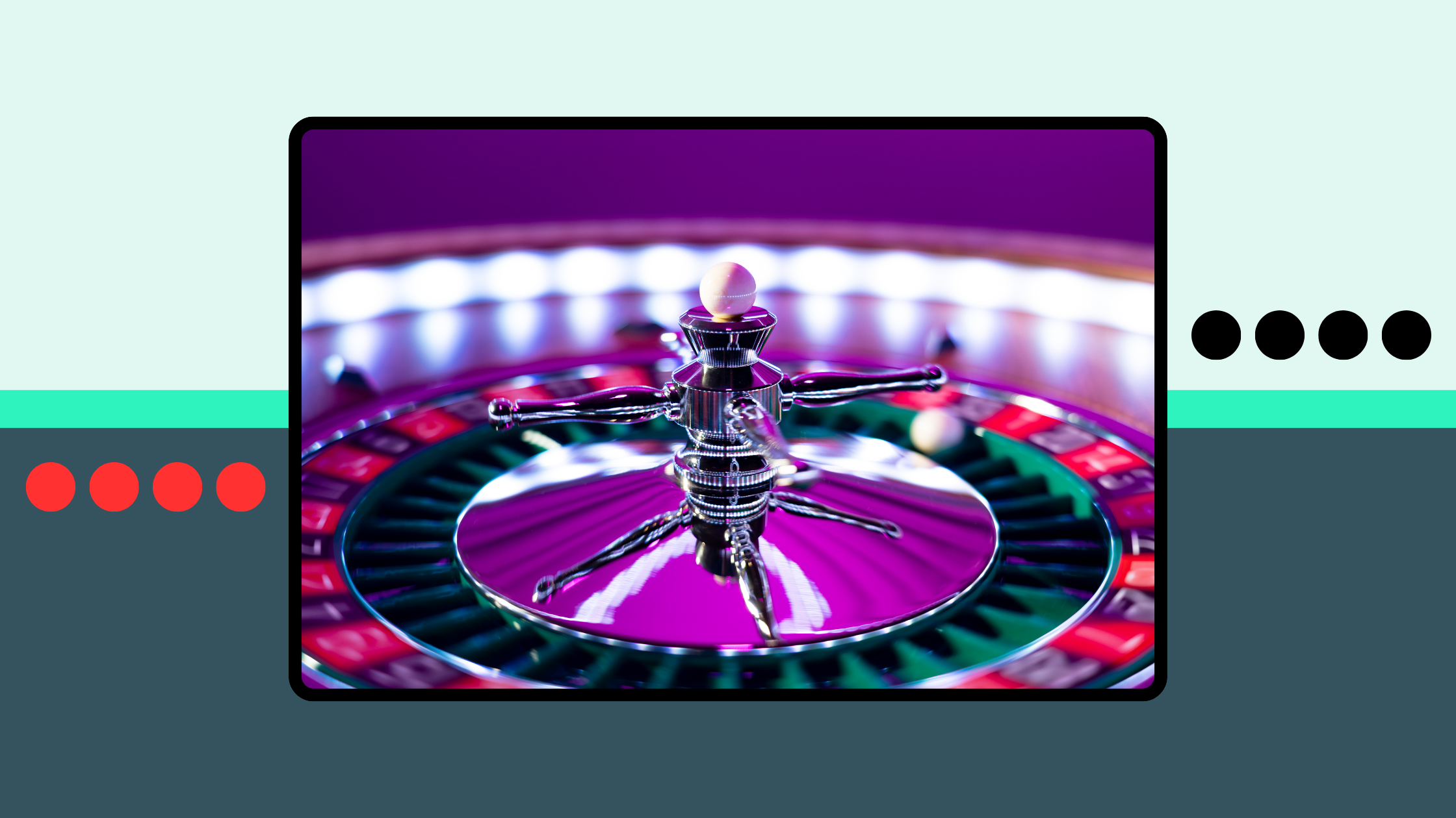 A graphic showing a close up of a roulette wheel