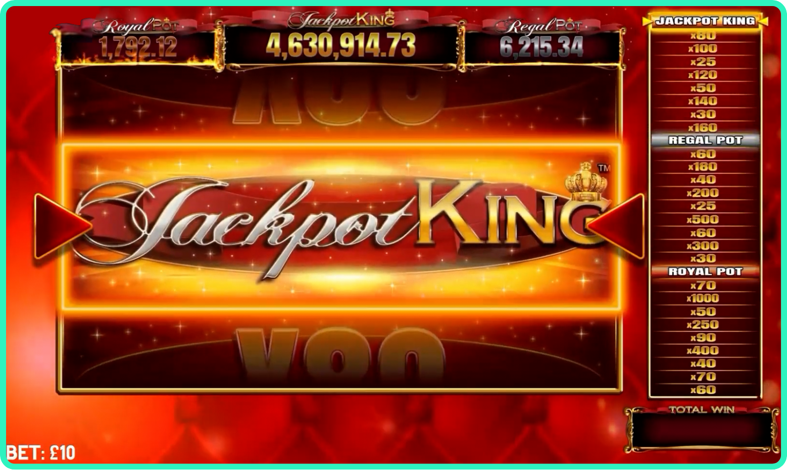 Screenshot van Jackpot King jackpot