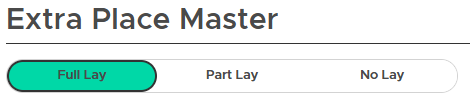 Full lay mode selected on the extra place master