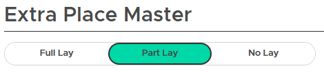 Part lay mode selected on the extra place master